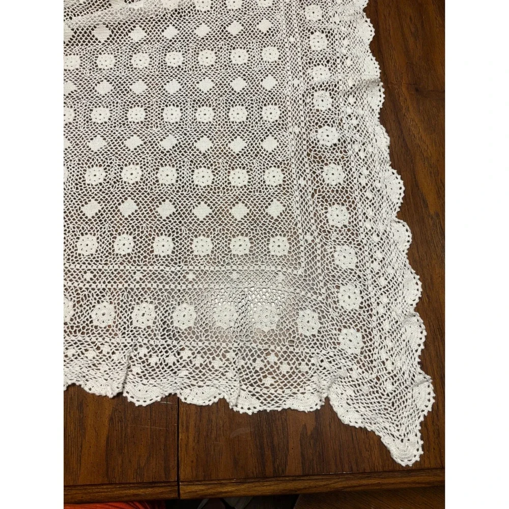 Hand-Crochet 100% Cotton Lace Window Curtain Panels (Pair of 2)